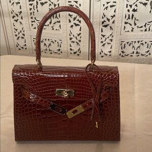 Elegant caramel Crocodile Women's Bag